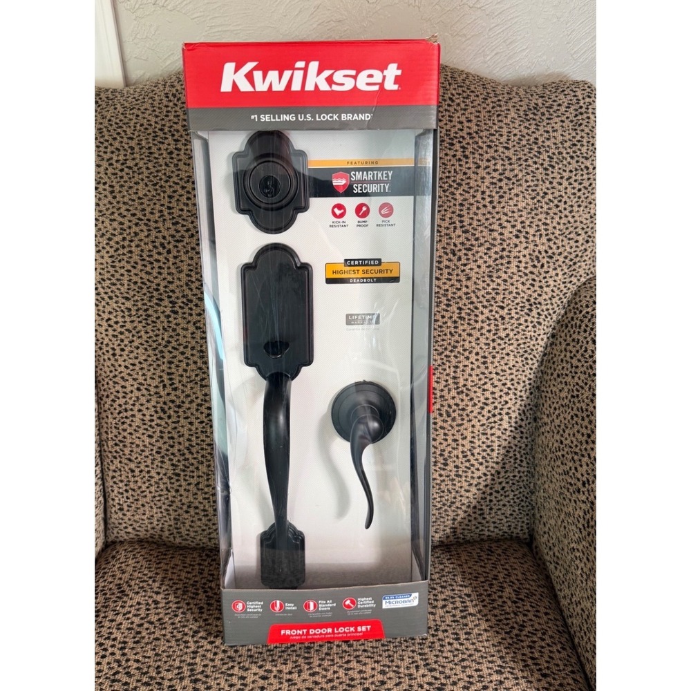 Kwikset Arlington Venetian Bronze Front Door Lock Set SmartKey Tustin Handle